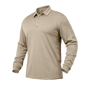 Nuevo Polo de Manga Larga para Hombre, Estilo Europeo, Cuello Camisero, Otoño/Invierno, Tejido de Punto, Secado Rápido, Spandex/Poliéster - Product Image 5