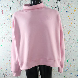 PINK <b>Mock</b> <b>Neck</b> Sweatshirt 100% wide <b>neck</b> Sweatshirt Finer Threads - Product Image 1