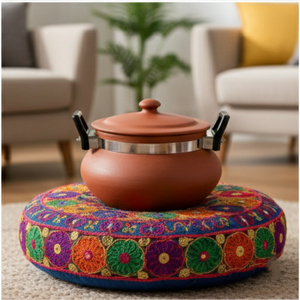 SwamiG TradeX Eco-Friendly Stocked Terracotta <b>Clay</b> Pot with Handles As Cookware Part in Indian Natural <b>Clay</b> <b>Model</b> - Product Image 2