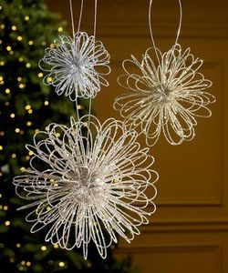 Adorno Navideño de Metal Brillante con Forma de Estrella y Flor, Decoración Colgante para Árbol de Navidad, Plateado, Dorado, Blanco - Product Image 6