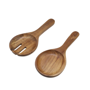 High Quality Large Acacia Wooden Salad Server <b>Spoon</b> <b>and</b> <b>Fork</b> <b>Set</b> for Salad Wholesale Kitchen Cooking Utensils from Vietnam - Product Image 1