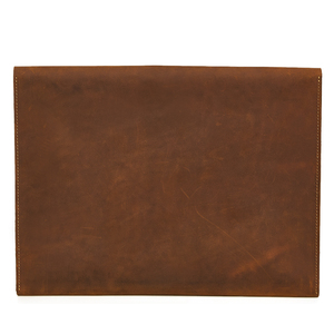 Bolsa de documentos vintage de cuero genuino, organizador estilo sobre con cierre de botón, color marrón, duradera, para certificados. - Product Image 5