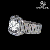 Reloj de Acero Inoxidable con Diamantes Moissanite, con Pantalla de Calendario Multifuncional, Diseño Clásico y Construcción Duradera