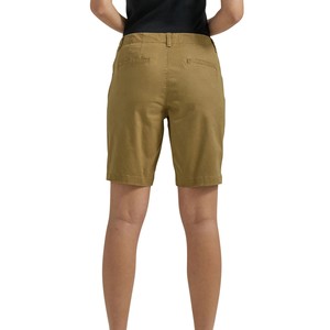 Shorts pour femmes en coton Oxford bleu clair, taille mi-haute, coupe classique, fermeture boutonnée, style décontracté, couleur unie, tissu respirant - Product Image 5