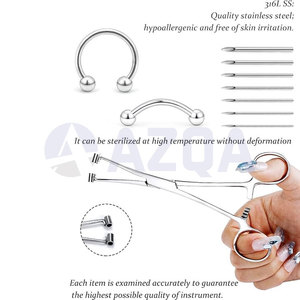 Pinzas para Septum de 6.25 Pulgadas con Bloqueo, Agujas para Perforación y Set de Joyería para Procedimientos Profesionales de Perforación Nasal - Product Image 4