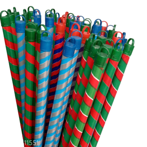 Brosse à balai en bois écologique et durable, design zèbre, manche en PVC enduit de fil italien, longueur 120 cm, bois d'eucalyptus du Vietnam - Product Image 1