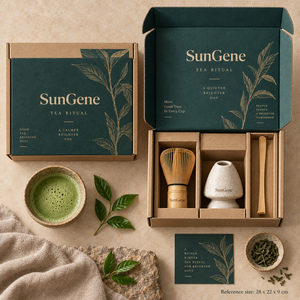 กล่องกระดาษลูกฟูกแบบกำหนดเองสำหรับชุดอุปกรณ์พิธีชงชาพรีเมียม SunGene Tea Ritual - Product Image 5