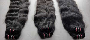 Extensions de cheveux humains bruts Remy d'Inde, 20 pouces, double trame machine et cheveux en vrac, texture naturelle soyeuse ondulée - Product Image 3