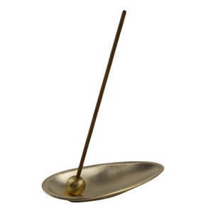 Porte-encens sphérique simple en laiton pour bâtonnets d'encens, design naturel, pour parfum d'intérieur et décoration de table - Product Image 4