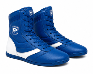 Botas de Boxeo Dumela, Azules y Blancas, de Cuero, de Caña Alta, para Entrenamiento, Ecológicas, Transpirables, Cómodas, Duraderas, para Todas las Estaciones - Product Image 1