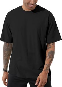 เสื้อยืดสตรีทแวร์คุณภาพสูงสำหรับผู้ชาย ผ้าหนา 250 กรัม พิมพ์ลายโลโก้ด้านหน้าตามสั่ง เสื้อยืดลำลองสไตล์สปอร์ต ผ้าฝ้าย 100% แห้งเร็ว - Product Image 4