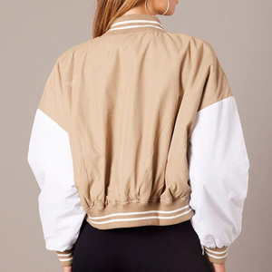 แจ็คเก็ตวาร์ซิตี้ทรงครอปแฟชั่นสำหรับผู้หญิง ดีไซน์ล่าสุด ปี 2026 คอวี หลากสี สามารถปรับแต่งได้ รับผลิตแบบ OEM กันน้ำ ผลิตจากผ้าฝ้าย - Product Image 3