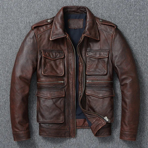 Veste en cuir de vachette véritable pour homme, de haute qualité, sur mesure, veste en cuir haut de gamme, veste chaude d'hiver de haute qualité, grande taille - Product Image 1