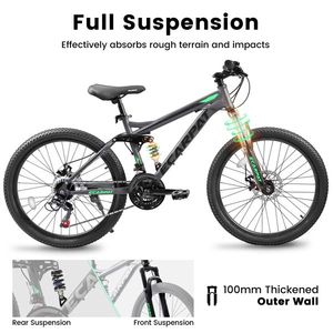 Bicicletta da Montagna Full Suspension da 29 Pollici con Ammortizzatori Anteriori e Posteriori, Freni a Disco Meccanici, 21 Velocità - Product Image 3
