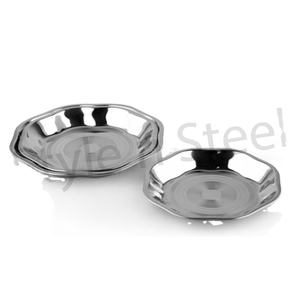 Grand plateau rond écologique en acier inoxydable, motif floral, vaisselle, assiettes, service de table, vaisselle en métal émaillé coloré - Product Image 1