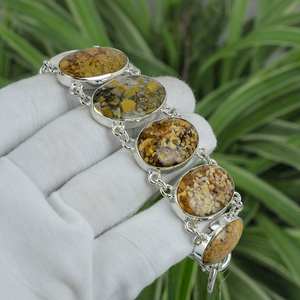 กำไลข้อมือเงินแท้ 925 ประดับพลอยอาเกต ทำมือ ปรับขนาดได้ ของขวัญเครื่องประดับธรรมชาติสำหรับผู้หญิง - Product Image 5