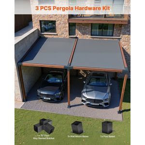 Kit de Soportes para Pérgola de Acero al Carbono Inclinados en 4 Direcciones de 4x4 Pulgadas, Compatibles con Vigas de Madera de 3.5x3.5 Pulgadas para Pérgola, Gazebo, Pabellón - Product Image 3