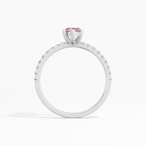 Bague de fiançailles classique chrétienne avec pierre latérale en moissanite rose marquise de 0,77 carats, accents en argent sterling 925 pour la vente en gros - Product Image 3
