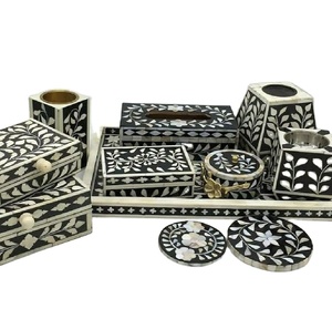 Ensemble de brûleur à bakhoor de luxe, incrustation de nacre, boîte de rangement pour encens, design traditionnel, fêtes, jetable, compostable - Product Image 1