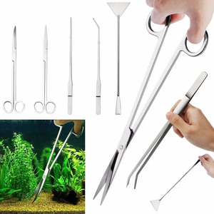 Kit de Herramientas Profesional para Acuarios 2026, Tijeras de Acero Inoxidable para Recortar Plantas, Pinzas, Espátula para Arena, para el Cuidado de Peceras - Product Image 1