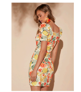 Robe courte tendance pour femmes, imprimé floral uni, légère, fluide, confortable, écologique, pour pique-nique d'été, plage, extérieur - Product Image 2