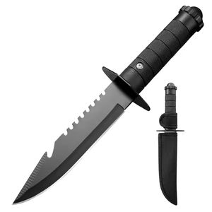 Couteau tactique à lame fixe de qualité supérieure pour le camping en plein air, la survie et la chasse, avec étui en nylon - Product Image 3