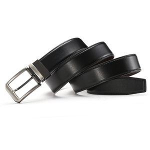 ELLIPSE INDUSTRY <b>Men's</b> Professional Formal Leather <b>Belt</b> Reversible Square Buckle Iron Buckle Durable Lightweight Customized - Product Image 1