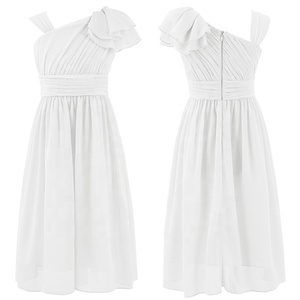 4-14 Robe en mousseline pour enfants et filles Robe de soirée entièrement doublée pour anniversaire, mariage, école, vacances, danse, performance, port quotidien. - Product Image 2