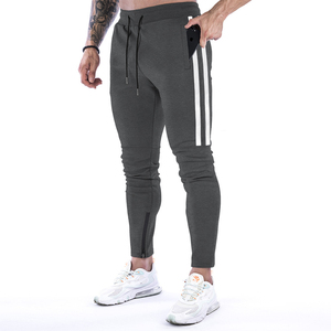 Men's <b>Slim</b> Fit <b>Jogger</b> Sweat Pants Cotton Polyester Training Trousers Side Stripe Gym Running Fitness Track Pants Zipper Hem - Product Image 2