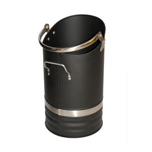 Seau à charbon en métal noir de grande taille avec poignée, seau à charbon pour la maison, le jardin, accessoires pour cheminée - Product Image 5