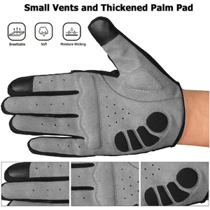 Full Finger Non-Slip Cycling Gloves Breathable Polyester for Men Summer Use Pull-On Closure - Product Image 4