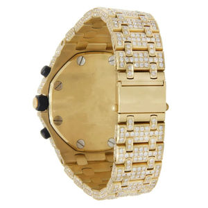 Customized Branded High Quality Chronograph Gold Original Moissanite Diamond Hip Hop Fashion Business <b>Men</b> Glass Dial <b>Wrist</b> <b>Watch</b> - Product Image 3