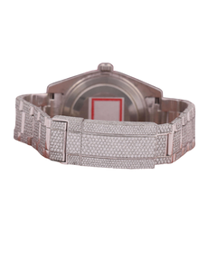 Full Diamond Watch Blue Dial Moissanite Diamonds on <b>Face</b> Quartz Watches for Export Sale Hip Hop Diamond Watch - Product Image 3