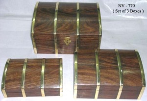 3-Piece Set Wooden Treasure Chest Money <b>Box</b> Rustic Wall-Mounted Eco-Friendly Storage for Accessories <b>Trinkets</b> Memorabilia - Product Image 2