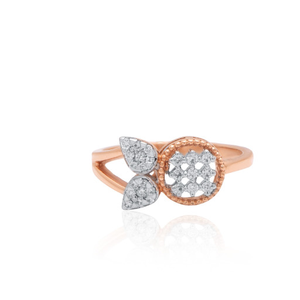 Bague en or 14 carats avec diamants, trois tons (or rose, or blanc, or jaune), légère et luxueuse, pour fiançailles et mariage, destinée aux détaillants mondiaux - Product Image 1