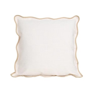 Solid <b>Color</b> Cotton Cushion Cover Square Shape Ruffle Edge <b>Envelop</b> Closure Breathable Home Use 100% Cotton Pillow Case - Product Image 1