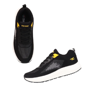 <b>Black</b> Trainers for <b>Men</b> Low Ankle Lace Up Running Footwear Breathable Athletic <b>Sneakers</b> Soft Cushioned - Product Image 1