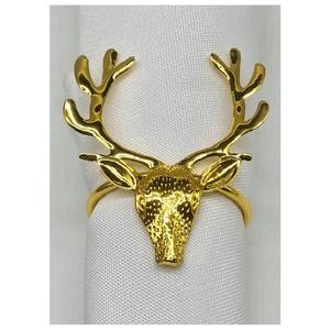 Anneaux de serviette élégants et modernes en aluminium métallique, motif bois de cerf, écologiques, durables, accessoires de table de mariage. - Product Image 2
