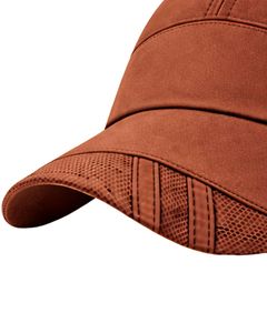 Men Rust Brown Mesh Panel Sports Cap Breathable Lightweight Adjustable Summer Running Training Outdoor Baseball Hat For Men Use - Product Image 5