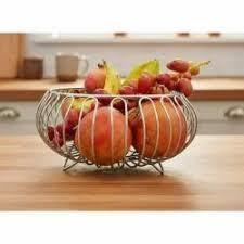 Panier à fruits rond, conteneur de rangement 40x40x25cm, support alimentaire durable pour la cuisine, design moderne, à un seul niveau - Product Image 6