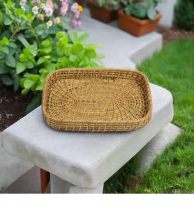 Organisateur de cuisine personnalisé, plateau de service en rotin tissé naturel, prix abordable, qualité supérieure, utilisation pour les hôtels et les cantines - Product Image 1