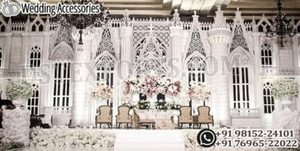 Plus grande scène de spectacle en fibre pour mariage indien du sud, réception de mariage juif et indien, et aménagement de scène de mariage musulman d'inspiration marocaine - Product Image 4