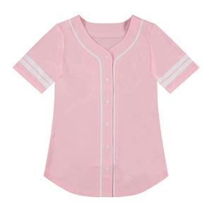 Maillot de baseball rose à motif de personnage de dessin animé, style anime mignon, sublimation personnalisée, polyester, vêtements de sport pour femmes, tissu respirant - Product Image 1