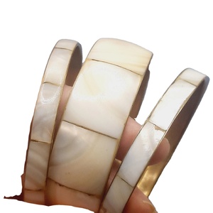 ทำด้วยมือสร้อยข้อมือไข่มุกแม่มุกสไตล์วินเทจเปลือกหอยอาเกตเครื่องประดับแฟชั่นโลหะทองเหลืองแกะสลักวัสดุธรรมชาติขอบคุณพระเจ้า - Product Image 5