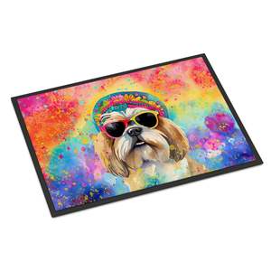 พรมเช็ดเท้า hippie dawg ของ Shih Tzu hippie dawg พรมเช็ดเท้ากันลื่นขนาด24ชม. X 36วัตต์สำหรับประตูหน้าบ้าน - Product Image 1