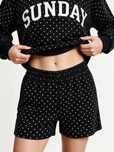 Varsity Hooded-<b>Black</b> Solid Knitted Front Logo <b>Women's</b> Cotton <b>Fleece</b> Oversized Y2K Streetwear Pullover - Product Image 5