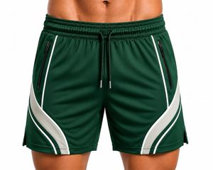 Pantalones Cortos Deportivos para Hombre, Ecológicos, Color Negro Grisáceo, de Secado Rápido, con Cordón Ajustable, Cintura Media, con Bolsillos con Cremallera, Ropa Deportiva - Product Image 4