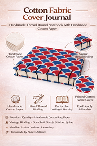Libreta de direcciones de tapa dura con estampado de algodón, encuadernación de hojas sueltas y páginas de papel de algodón hechas a mano para escribir y dibujar, ideal para regalo. - Product Image 6