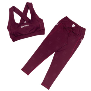 Conjuntos de Yoga de Alta Calidad con Logotipo Personalizado para Mujer, Sujetador Deportivo y Pantalones de Yoga con Espalda en V, Ropa Deportiva para Mujer, Tallas Grandes - Product Image 1