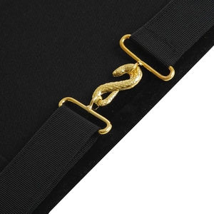 Tablier maçonnique personnalisé brodé avec motif croix, franges dorées, bordure en velours noir, insigne à coudre, pour cérémonies de loge maçonnique - Product Image 6